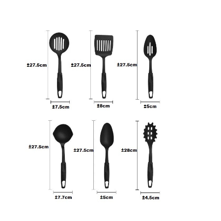 (6 IN 1) SPATULA MASAK SET ISI 6 PCS /SODET SUTIL SARINGAN CENTONG SAYUR DAPUR BAHAN PLASTIK/ SET PERLENGKAPAN MASAK DAPUR ISI 6 MACAM