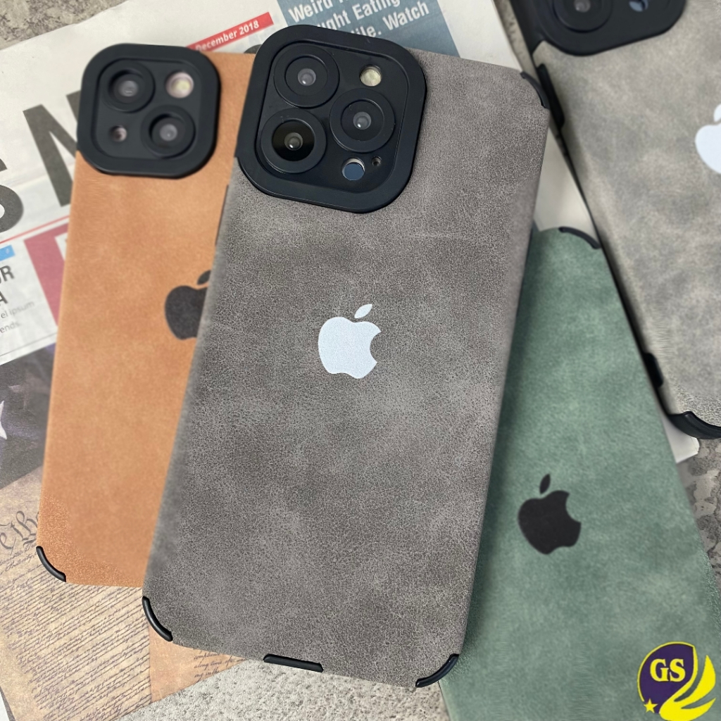 ( 2 ) Softcase full cover velvet leather case kulit iPhone 14 PLUS 14 PRO MAX