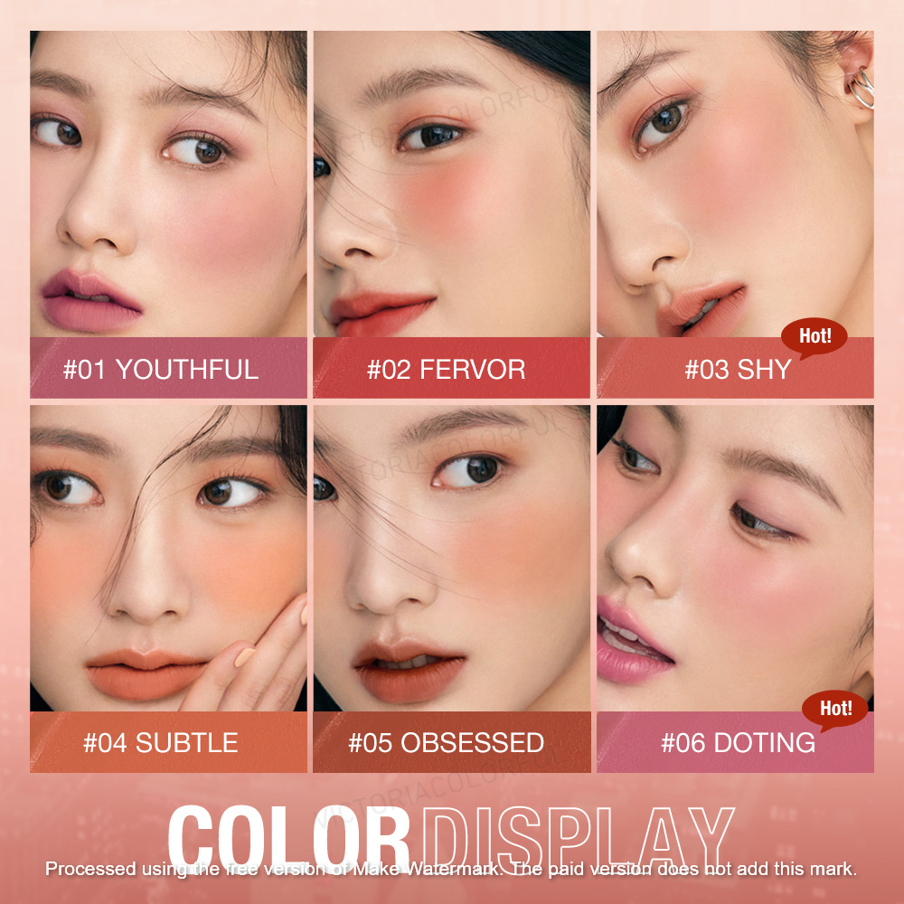 O.TWO.O~Glow Colour Blush Cream Krim Perona Pipi Tekstur Mousse