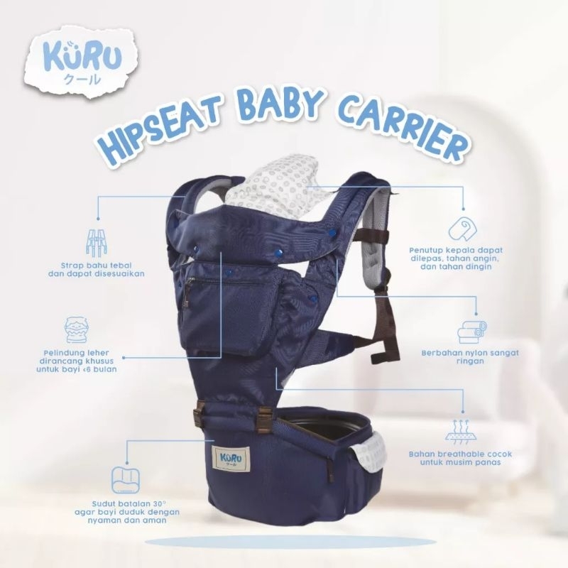 KURU BC31 Hip Seat Premium Baby Carrier/Gendongan Bayi Hipseat