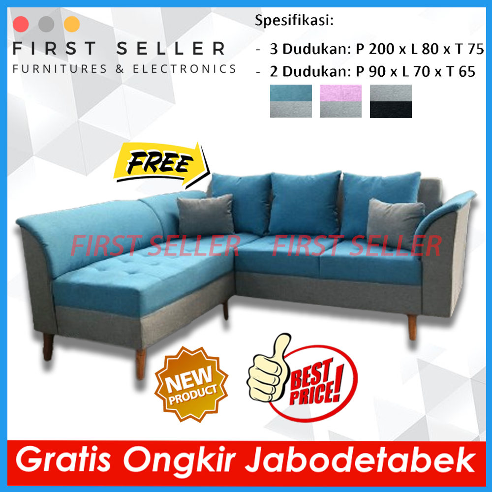 [FREE ONGKIR + BANTAL] SOFA L MINANG PILLOWTOP &quot;CLAVINOVA&quot; MINIMALIS RETRO PREMIUM QUALITY