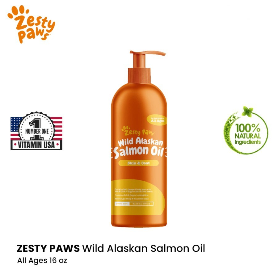 Zesty Paws Pure Wild Alaskan Salmon Oil for Skin and Coat - 473 ml