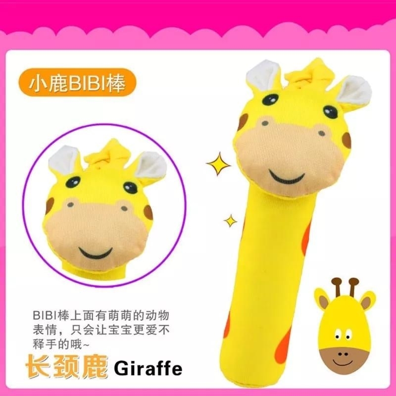 Rattle stick animal/Mainan genggam bayi