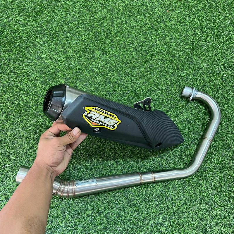 KNALPOT CB GL MP TIGER RMS MUFFLER COBER BAS LEHER PATEN BERLOGO