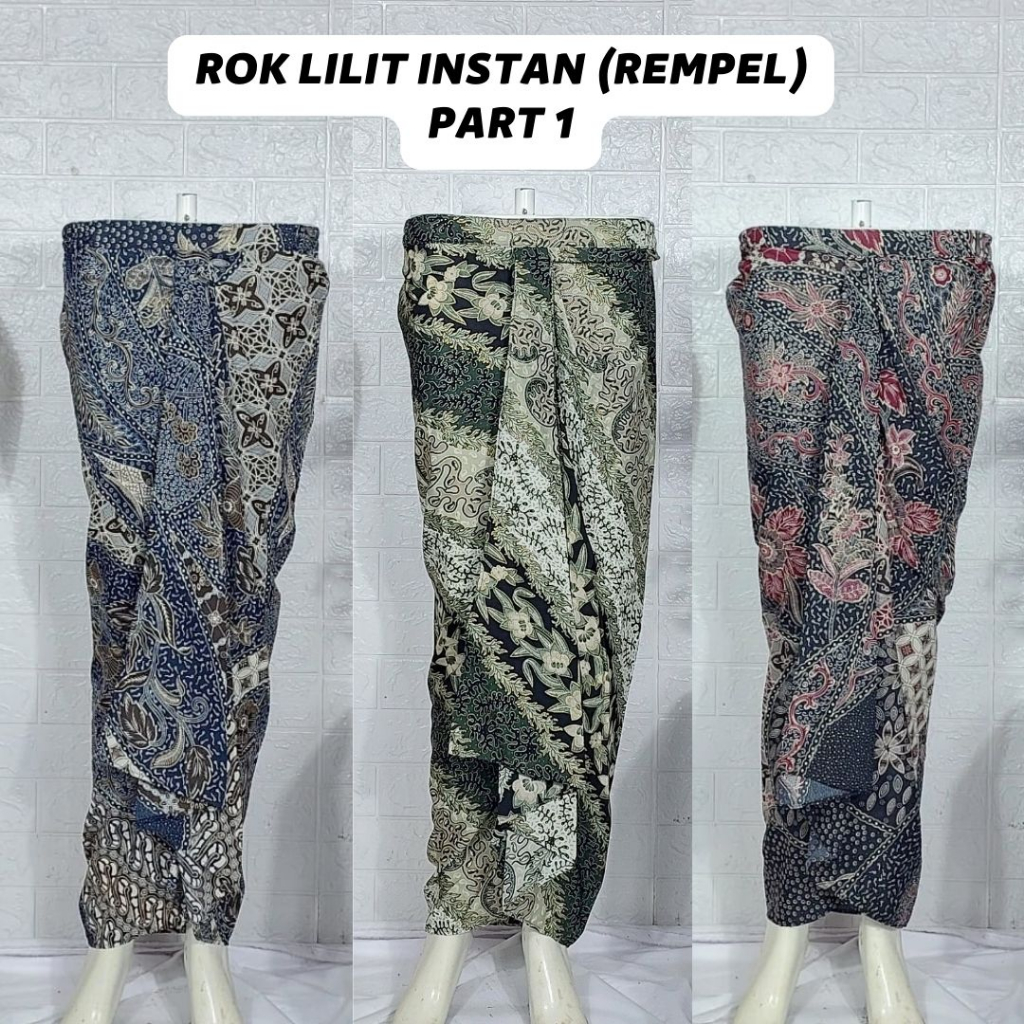 D56 rok batik rempel wanita sarung lilit kamen instan model rok modern p1 bawahan kebaya
