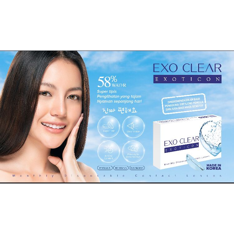 Softlens X2 Clear EXO CLEAR (Bening) Monthly by Exoticon