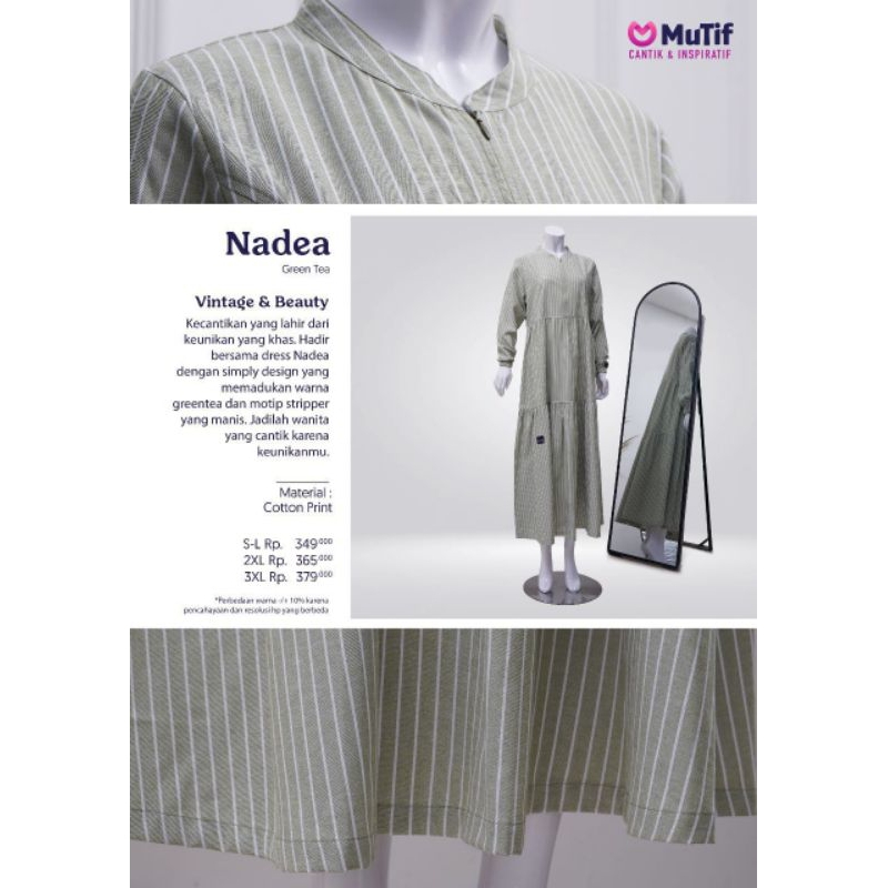 Gamis Mutif Nadea (Teracotta, Greentea) Gamis Premium Gamis Muslimah Gamis Casual