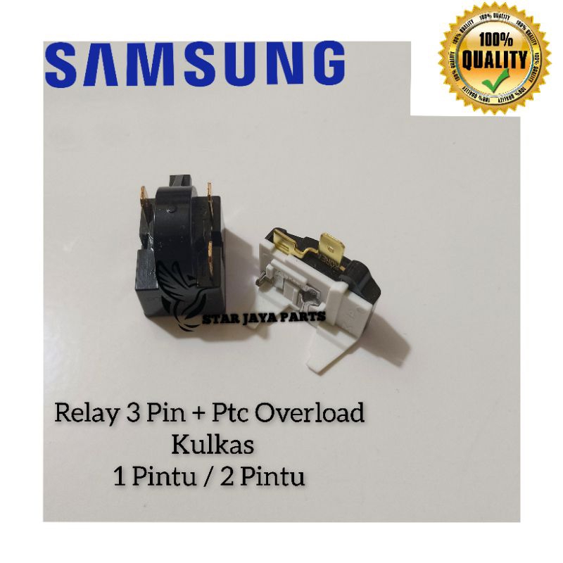 Relay Pin 3 + Ptc Overload Kulkas Samsung 1 Pintu dan 2 Pintu