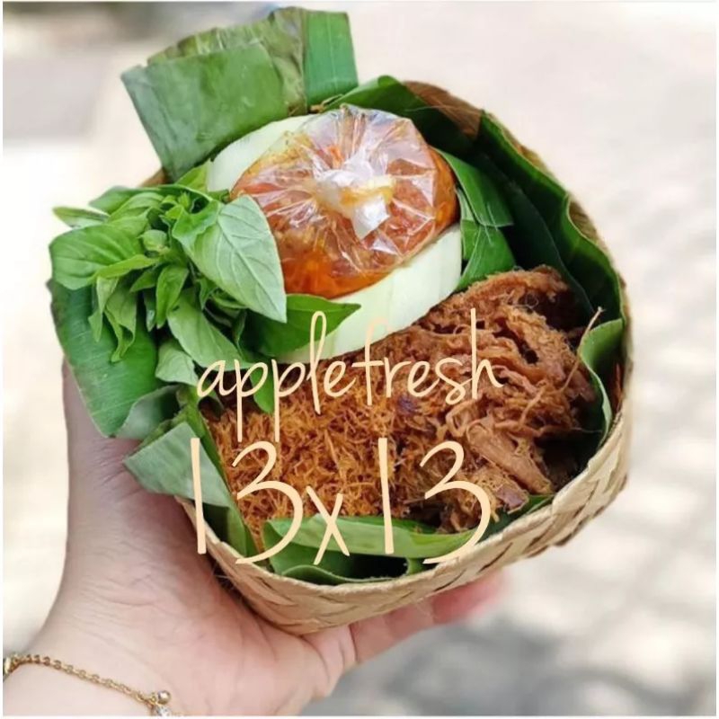 

Kemasan besek hampers premium ukuran 13x13 isi 20 pasang