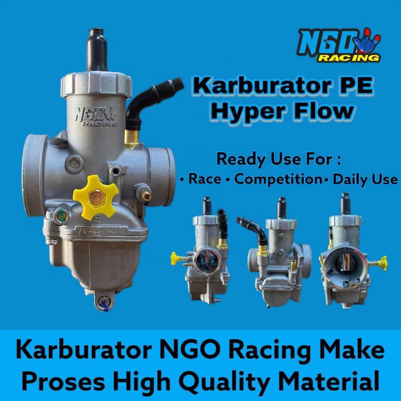 karburator PE 24 26 28 NGO racing carburetor hyper flow tutup skep cnc warna karbu settingan mudah