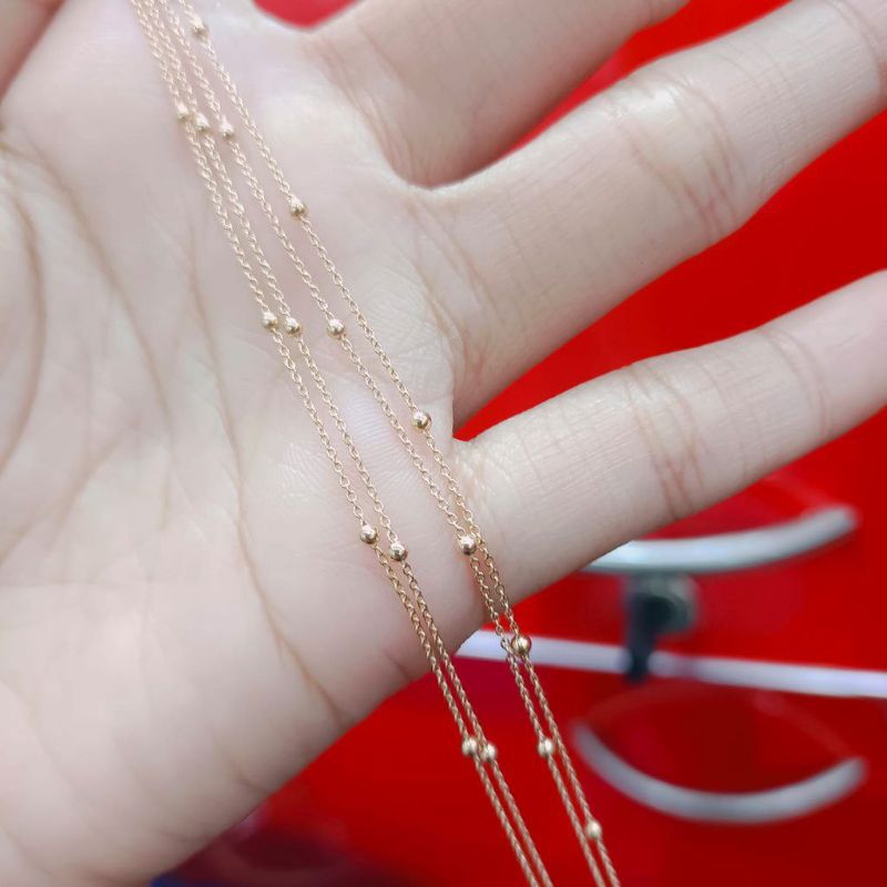 Kalung Jedar Cantik anak biji lada kuning putih murah nori UBS Emas asli