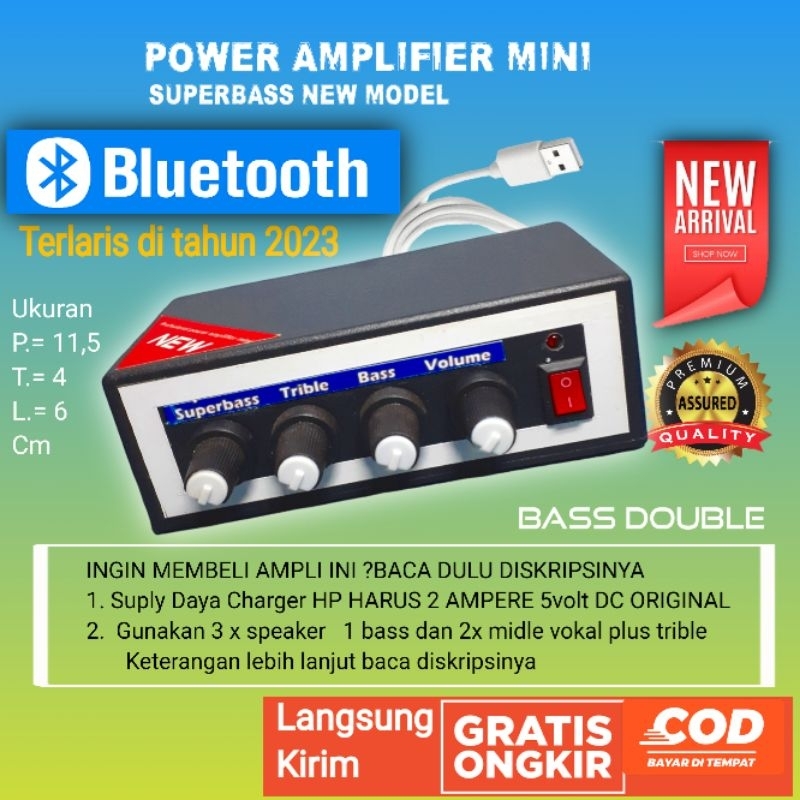 promo power amplifier  mini BLUETOOTH DOUBLE BASS