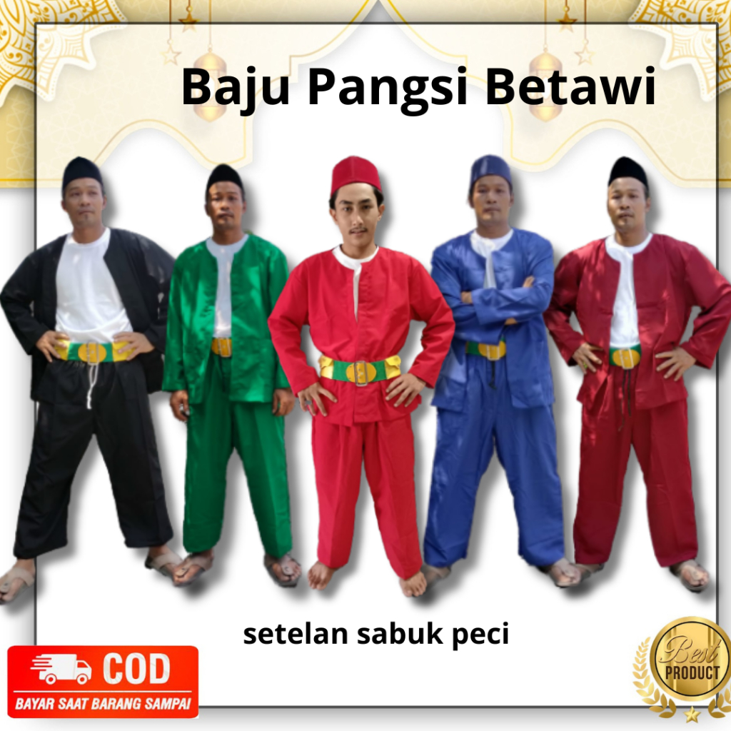 Baju Pangsi Dewasa Lengkap Setelan Sabuk Peci Baju Pangsi dewasa Baju Pangsi Baju Pangsi Betawi Baju