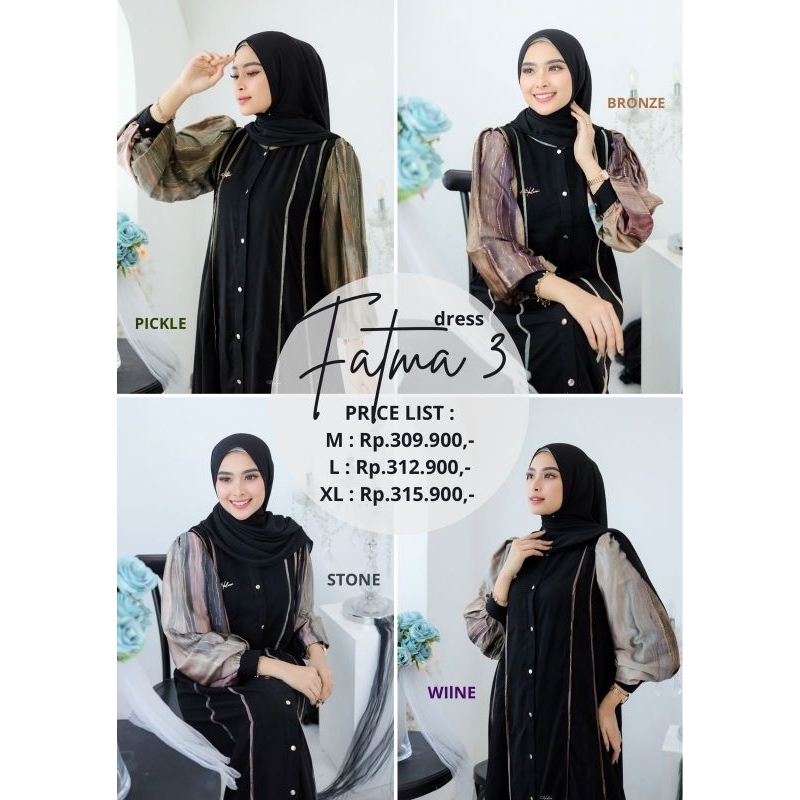 Gamis terbaru Halwa FATMA DRESS 3 BY HALWA APPAREL