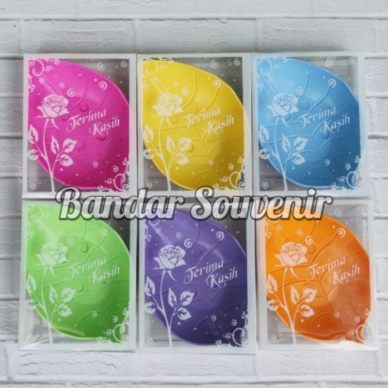 Isi 50 PCS Souvenir Mangkok Daun Warna + Mika/Box Lembaran Gratis Kartu Thanks