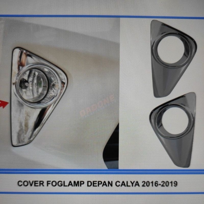 cover ring foglamp bumper depan mobil toyota calya 2016 sampai 2019 2018 2017 chrome crome tempel