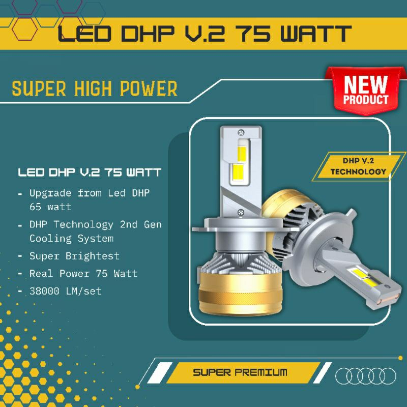 Lampu Mobil Led DHP 75 Watt V.2 Canbus Super Premium H4 High Power