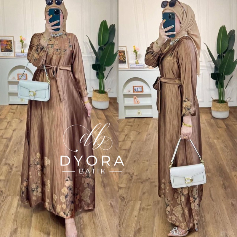 Gamis Maxmara Wilona M/L/XL/XXL/JUMBO Koleksi Raya Premium Cantik Elegan