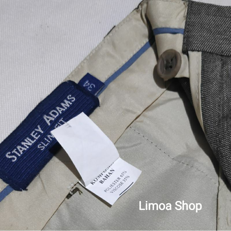 Celana Kerja Formal STANLEY ADAMS Slimfit Warna Abu SA 47