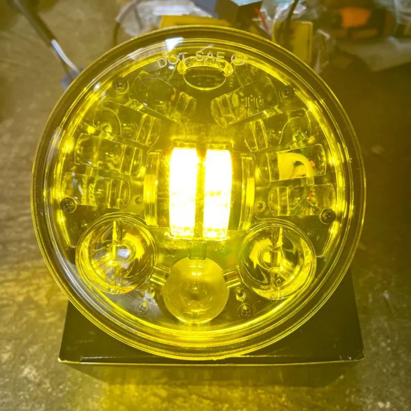 Lampu daymaker 5,75 Inc 16 LED lampu senja biru jauh kuning