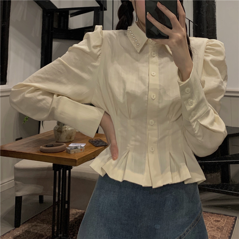 baju atasan wanita terbaru/ korean style premium kemeja wanita lengan panjang import kekinian crop top