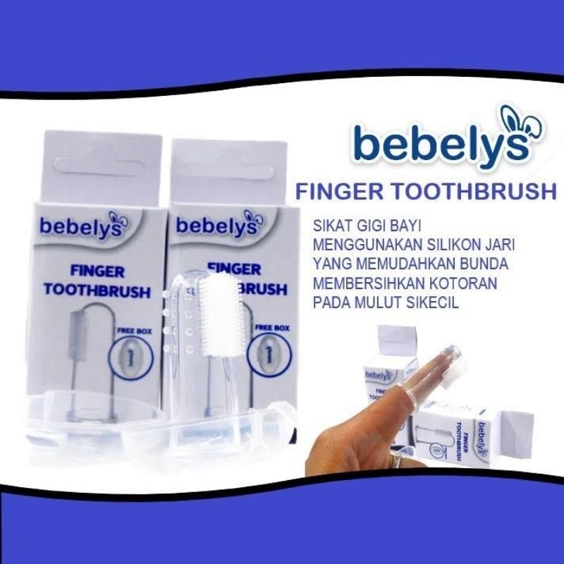 Bebelys Baby Silicone Finger Toothbrush With Case - Silikon Sikat Gigi Lidah Anak Bayi + Box - Silicone Tooth Brush Dengan Kotak Simpat