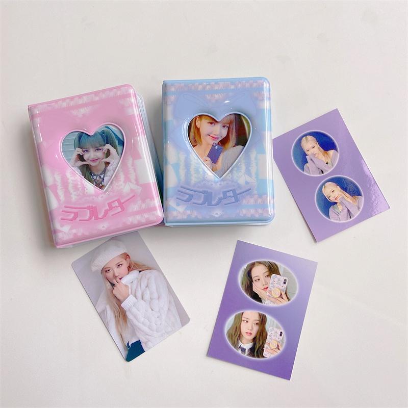 Album Foto Renda Busur Ins Bow PVC Kpop Photocard Koleksi Buku Koleksi Mini fuji Polaroid