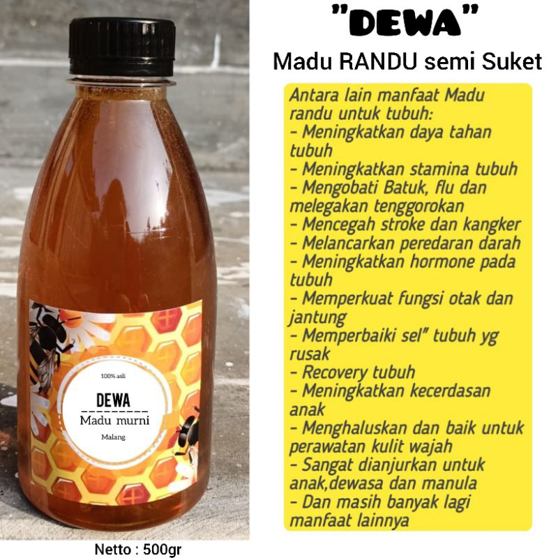 

Madu Murni Randu semi suket Asli 100% Murni