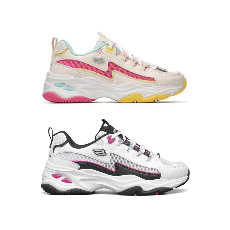 Skechers D'Lites 4.0 low running Shoes GS White/Black/Pink 896024-WBK