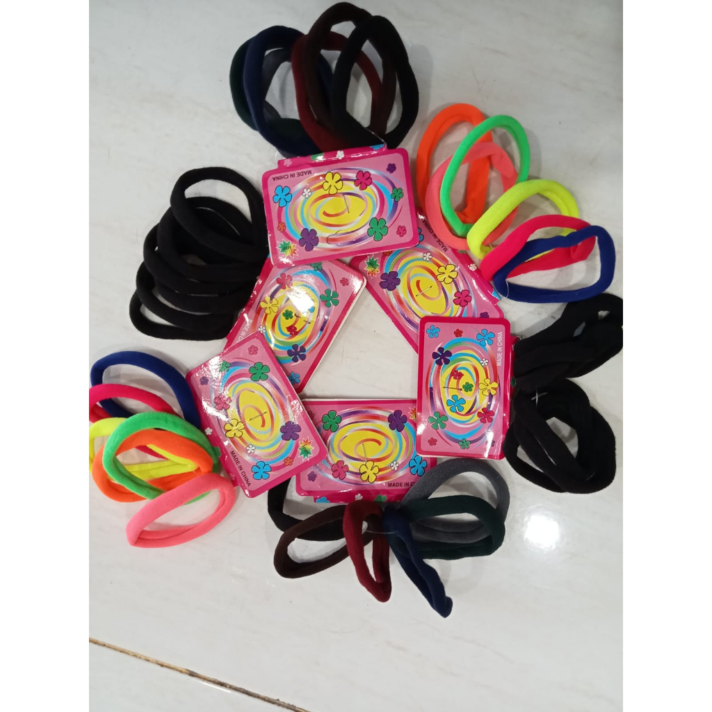 IKAT RAMBUT KARET / IKAT RAMBUT KARET HITAM / IKAT RAMBUT KARET WARNA WARNI