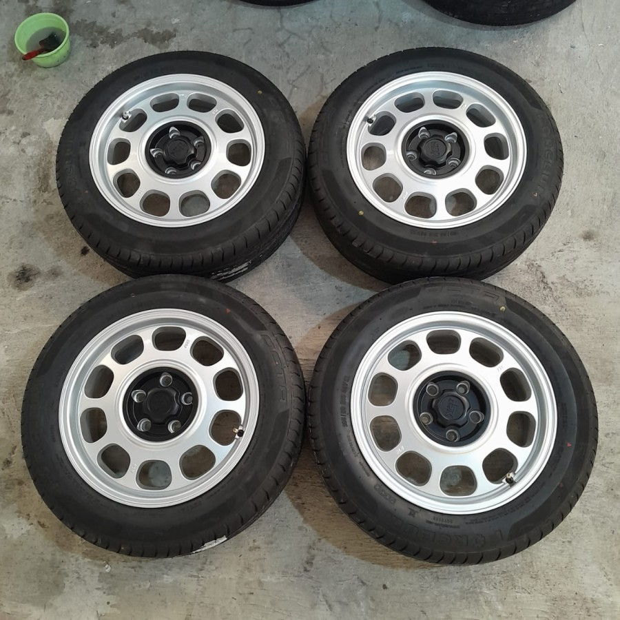 VELG BEKAS MODEL KALENG HSR R16X7 LUBANG 5 PCD 5X114 ET42 + BAN 205 60 R16
