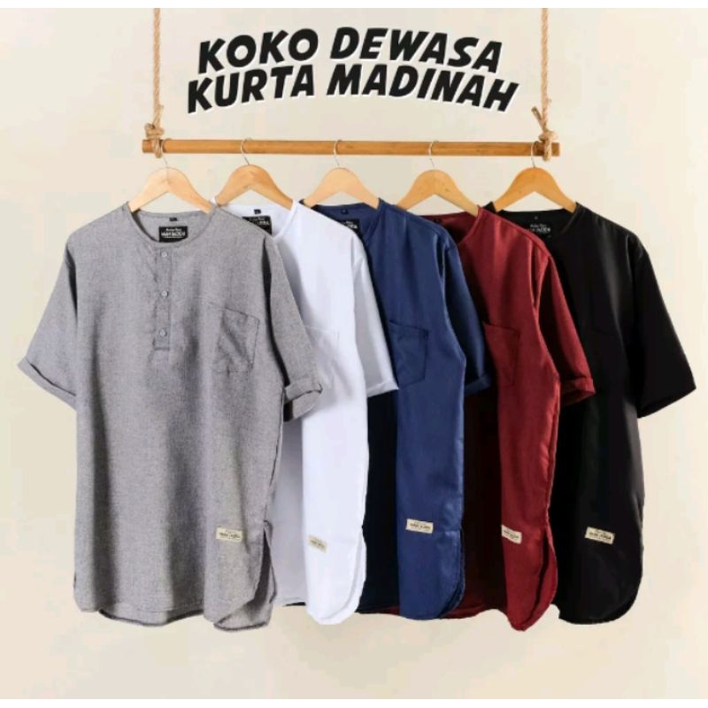 Baju Koko Dewasa Katun Madinah