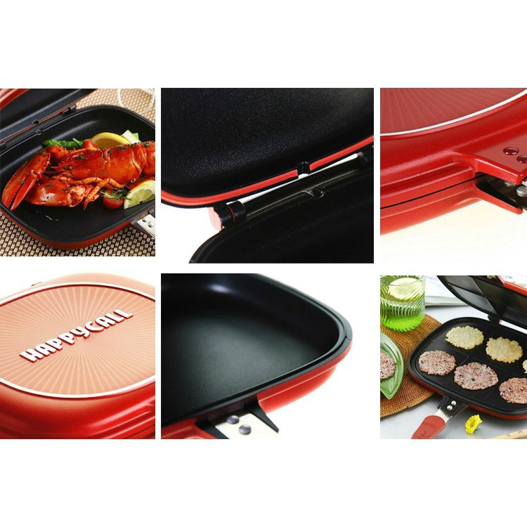 Happy Call Double Pan Jumbo 32cm ORIGINAL PANGGANGAN IKAN KOMPOR ANTI LENGKET