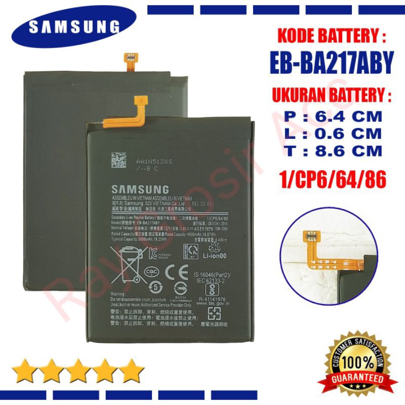 Baterai Original Samsung Galaxy A21S A217F SM-A217F A12 A215F SM-A215F A02 A022F SM-A022F EB-BA217ABY