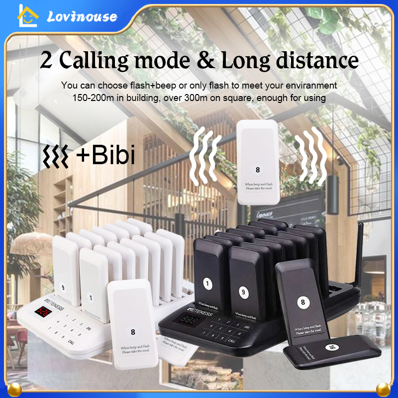 Wireless Calling System Mesin Antrian Restoran Popular Restaurant Pager Cafe Clinic Pujasera -1 Mesin 16 Pager OKK