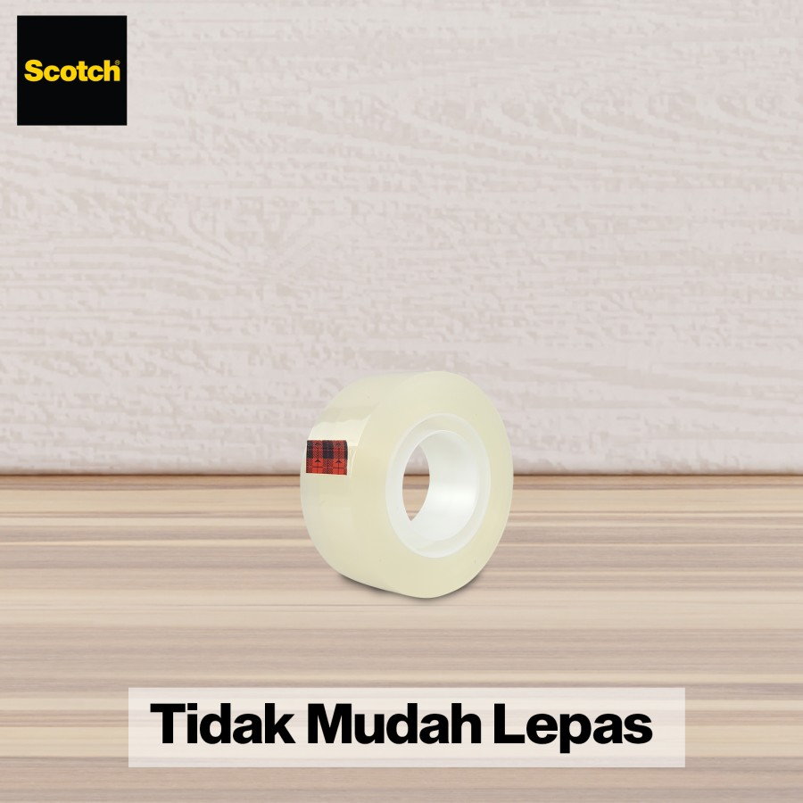 KTMSTORE Scotch 600 Tansparent Tape 3M Isolasi - 1/2&quot; x 36Y bening kuat