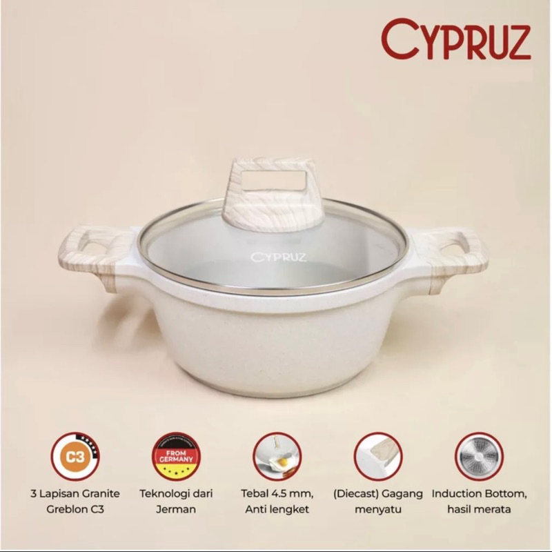 Casserole White Granite Diecast GREBLON Cypruz PI-0831