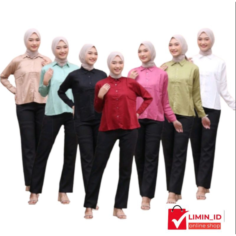 KEMEJA WANITA POLOS TUWILL ATASAN  BLOUSE WANITA TERBARU