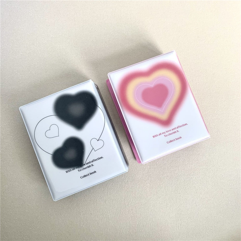Gradien 3 Inci Cinta Berongga Hati Album Foto 40 Kantong Pemegang Kartu Idola Kartu Idola Mini Kumpulkan Buku Album Kartu Instax Fuji Polaroid 2r