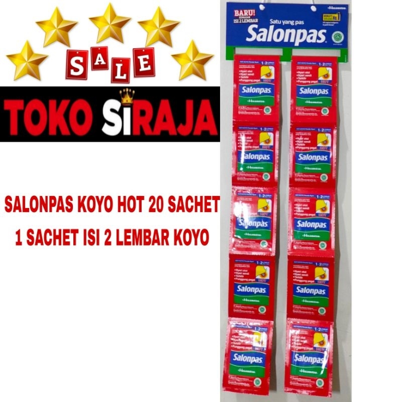 1 RENCENG SALONPAS HOT KOYO ISI 20 SACHET/ KOYO SALONPAS MERAH 1 PACK 20 SACHET
