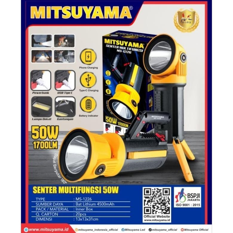 COD Senter Multifungsi Lampu Emergency LED 50 Watt Mitsuyama MS-1226 50W