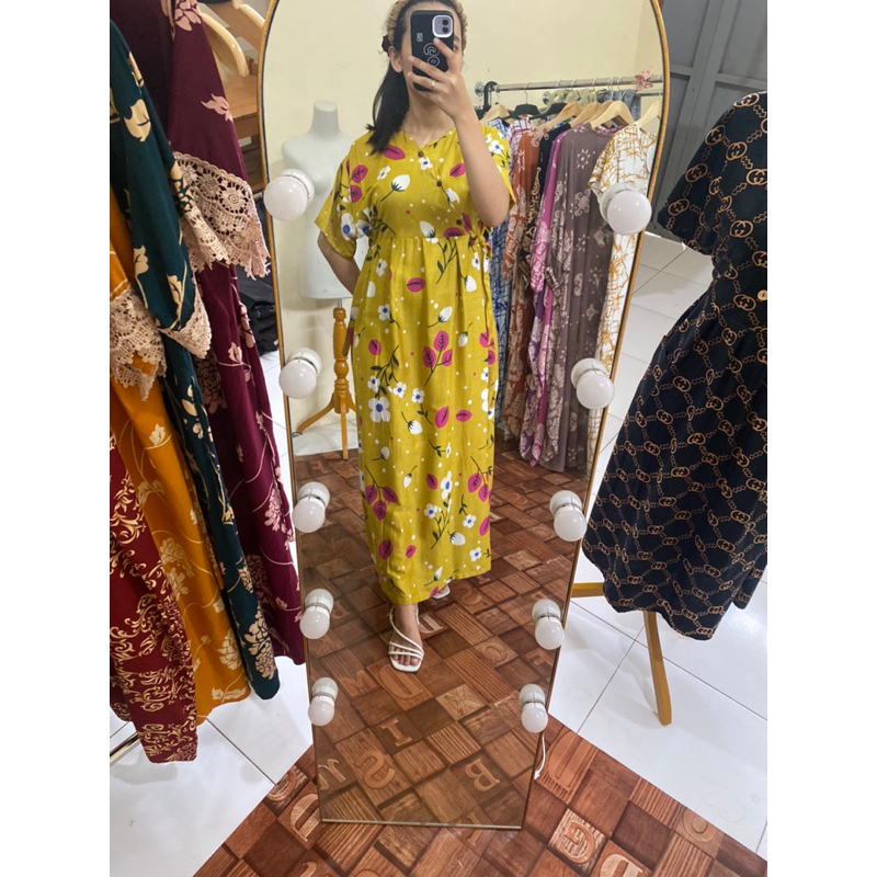 BAJU DASTER DRESS KIMONO PIYAMA KAREEN SERUT DADA TIDUR REMAJA WANITA TALI SAMPING KANAN KIRI BUSUI 