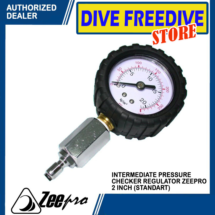 Intermediate Pressure Checker 1st First Stage Regulator Diving Zeepro 2 Inch Standart Pengecek Tekan