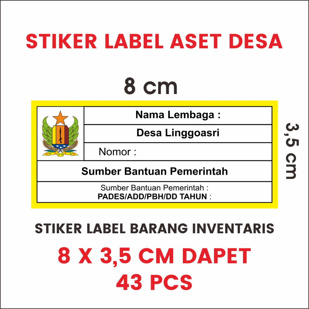 

STIKER LABEL BARANG INVENTARIS ASET DESA