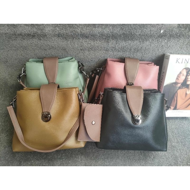 Tas 3ruang malika free dompet