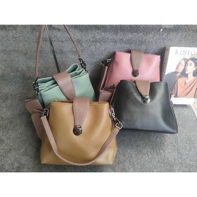 Tas 3ruang malika free dompet