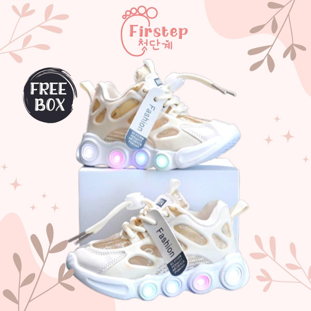 Sepatu Anak Perempuan Dan Laki Laki LED Import Sneaker Anak Usia 1-5 Tahun FS173