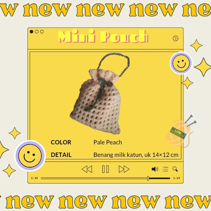 mini pouch rajut lucu // pouch make up cute // pouch mini // tas rajut // tas lucu
