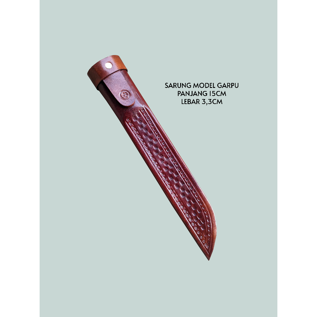 Sarung pisau model garpu 15cm,kulit sapi asli