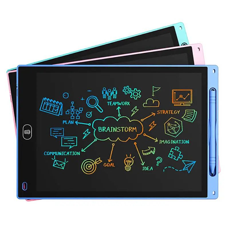 SL LCD WRITTING TABLET COLORFULL 12 INCH PAPAN TULIS ANAK WARNA DRAWING TABLET RAINBOW